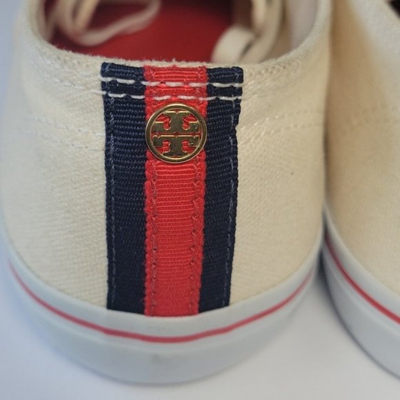 Tory Burch Murray off white lace-up sneakers women's size 10.5 - Picture 6 of 13